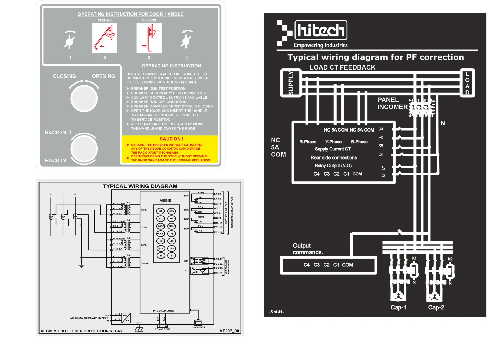 Instructions and Wiring Diagram Labels